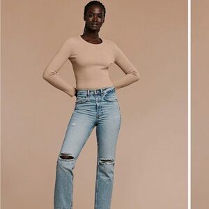 NUUDS long sleeve ribbed crewneck bodysuit